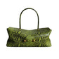 Green snake print shoulder bag with round top handle, a gallery colorway that is not offered as an option