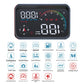 Function chart for the car HUD listing speed, voltage, RPM, fuel and water temperature readouts