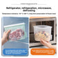 Reusable silicone food storage bags standing upright filled with prepped food