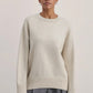 Knit pullover sweater with ribbed hem | back view