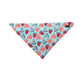 Triangle watermelon dog bandana laid flat showing the mint print