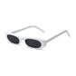 Slim retro oval acetate sunglasses with UV400 grey polarized lenses, product view