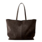 Sandblasted leather single-shoulder tote bag