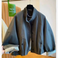 Womens casual button front short jacket in pink, worn over a tee