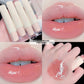 Cream lip glaze tube with a rounded glossy applicator tip and a mirror shine gloss