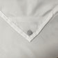 Side angle of the double layer shower curtain showing its drape