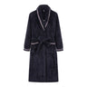 Mens Black Grey Ribbon Robe / L
