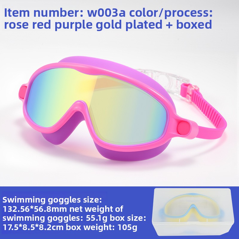 Children's swimming goggles with integrated nose cover