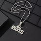 Crown pendant necklace shown with chain length reference