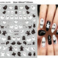 Vinyl Halloween nail stickers featuring bats, spiders and cobweb motifs