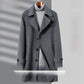 Gray wool coat with notch lapel and three buttons over a gray turtleneck, Gray 2XL 185cm option photo