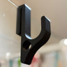 Black single hook with hole