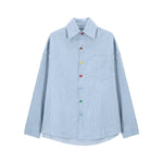 Womens Polo Collar Striped Shirt | front view product shot