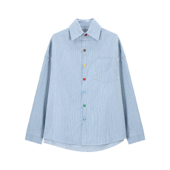Womens Polo Collar Striped