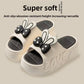 Womens platform slides, black rabbit ear platform slide, pair