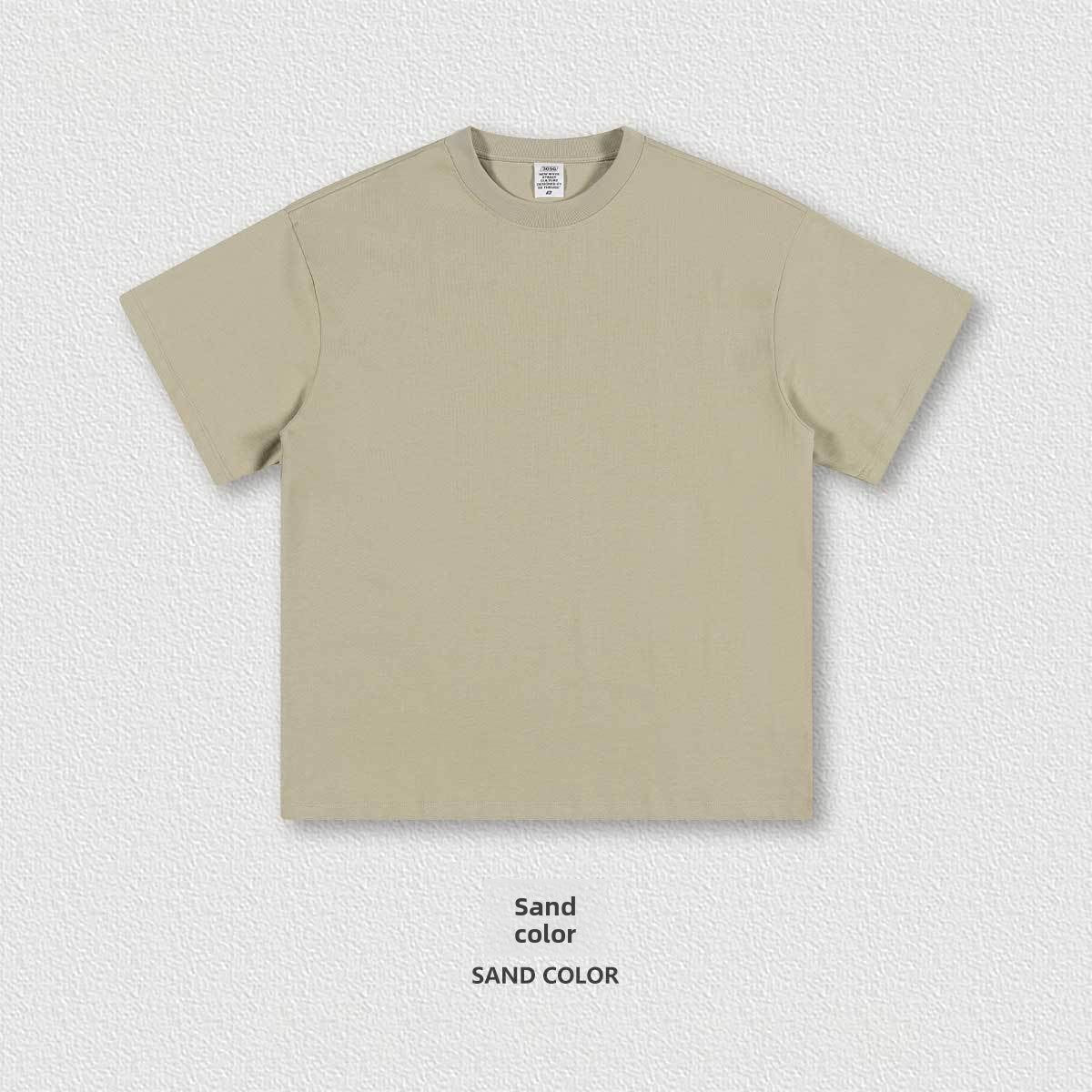 Oversized unisex heavyweight cotton crew neck short sleeve tee shown in a solid streetwear color
