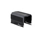 Black square tube paper cutter with a ribbed side panel and a small blade at the lower edge, Black option