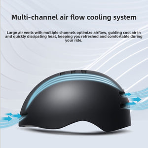 Black Foxwear cycling camera helmet side view showing multi-channel crown air vents
