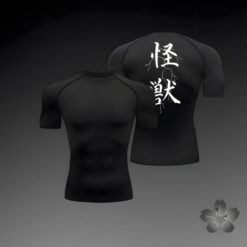 Angled hero shot of the men's breathable workout training t-shirt
