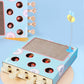 Groundhog cat toy with the spring bee teaser and blue and white cardboard box versions