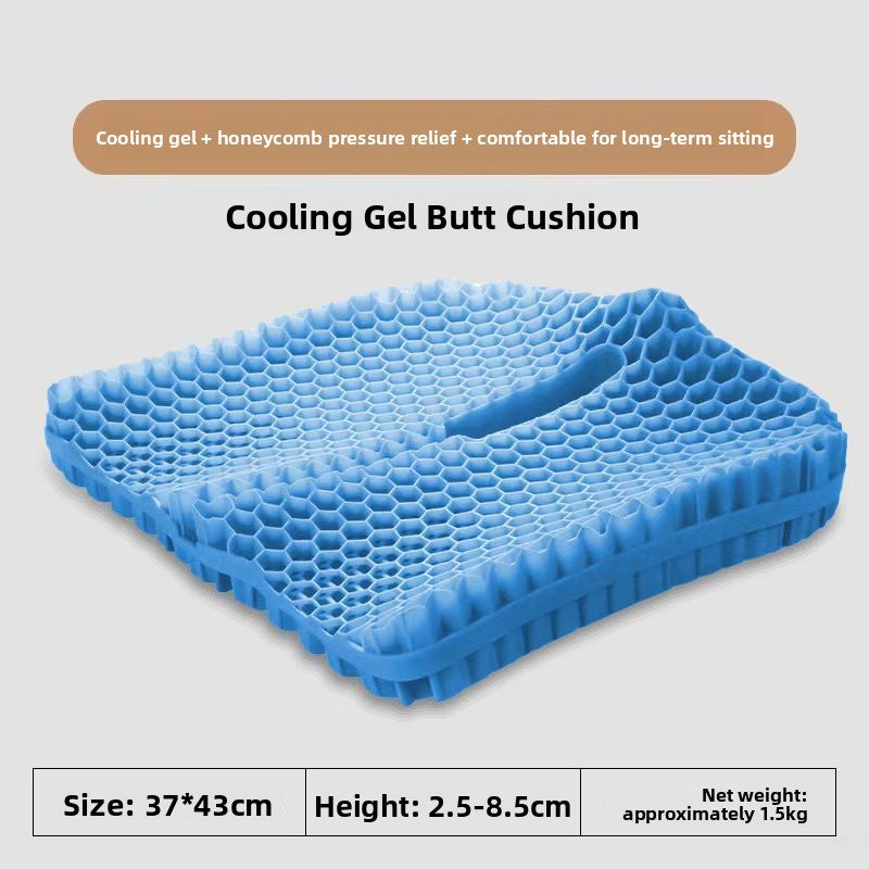 Honeycomb gel cushion flexing under pressure to show the soft cells