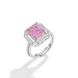 Yj2232001 pink stone cube sugar, 925 silver