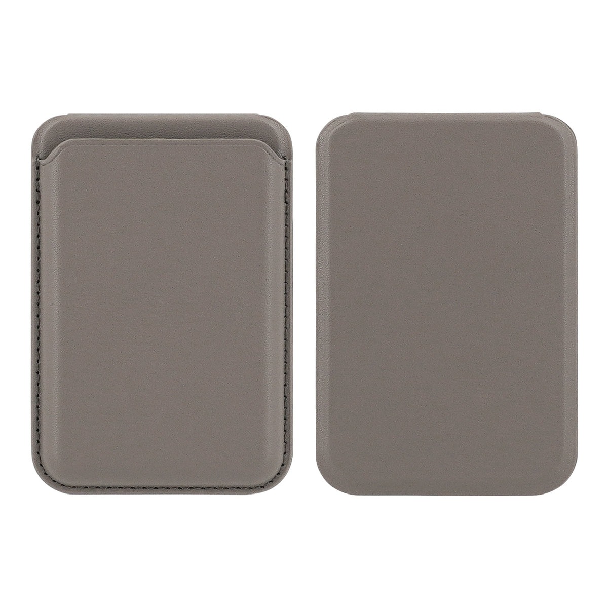PU vegan leather card holder folded out into a phone kickstand