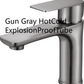 Gunmetal gray single lever faucet, option image labeled Gun Gray HotCold ExplosionProofTube