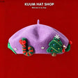Christmas bow beret-purple
