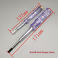 Neon voltage tester pen laid flat, clear body with metal shaft, tip and end cap visible