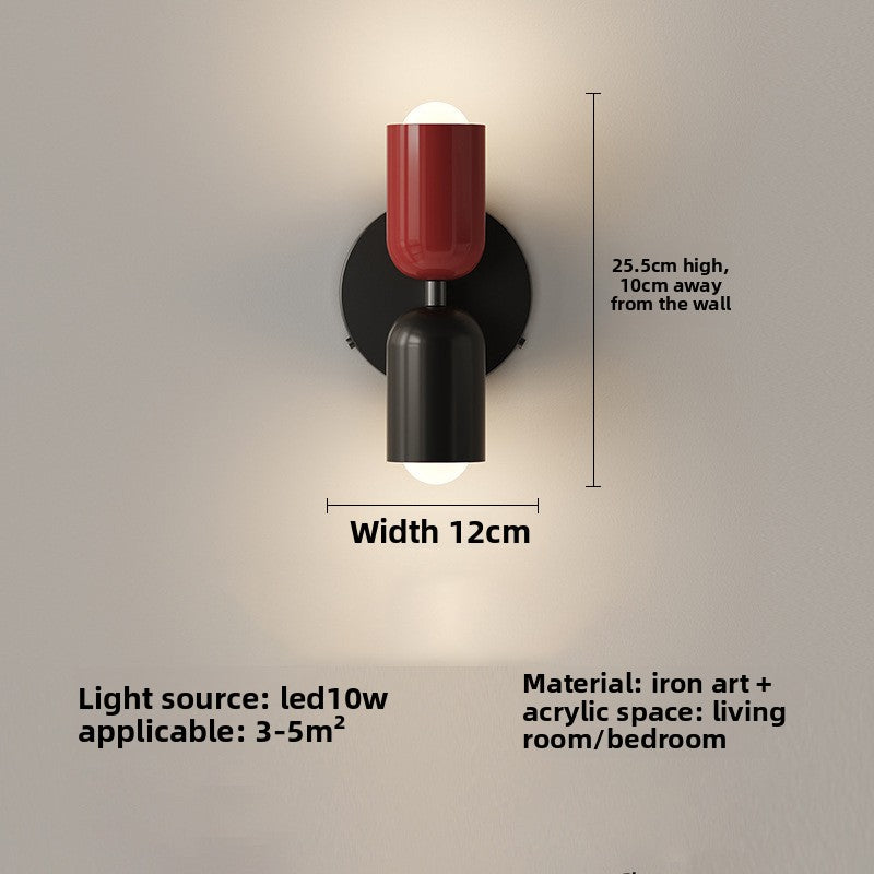 Scale reference close up of the compact bedside lamp base and heads