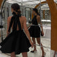 French-Style Halter Bow Dress
