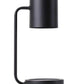 Candle warmer lamp with arched arm and wood base