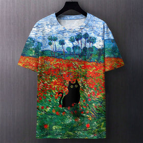 Men S Digital Print T Shirt Streetwear Casual Top