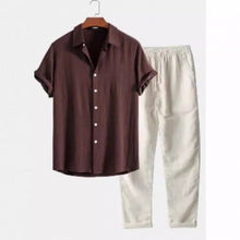 Mens Two Piece Short Sleeve Shirt or Polo Set with Trousers or Shorts in 14 Styles