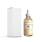 True Belly Serum belly and body oil dropper bottle standing beside its white gift box on a white background