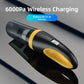 Black and yellow cordless handheld car vacuum with a 6000 Pa suction label
