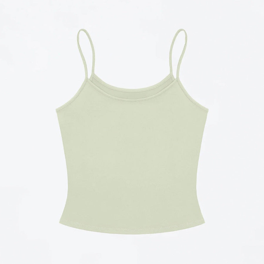 Fitted camisole with a smooth stretch knit and a cropped waist length