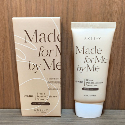 Option photo: ay&me Biome Double Defense Sunscreen by AXIS-Y, SPF50+ PA++++, 50 ml tube and carton