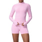 Thumb hole cuff detail on the long sleeve seamless activewear jacket