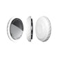 White round Bluetooth finder tag with a smooth PC plastic top on a plain background