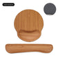 Round leather look mouse pad with memory foam wrist support in brown