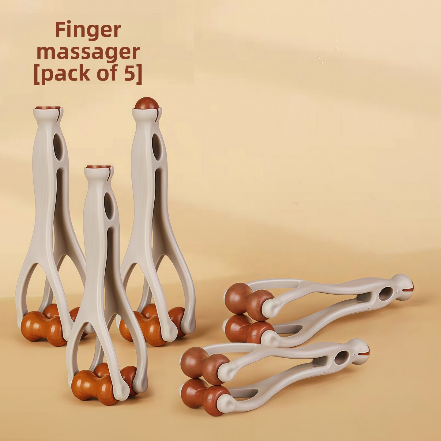 Solid wood finger roller laid flat showing the slim white clip frame