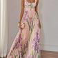 Floral Print Pleated Maxi Dress | natural light styling shot