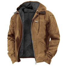 Men's Hooded Cotton Fleece Lined Zip Jacket