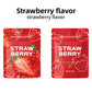Strawberry scented cotton core sachets, front and back, Breathing and Habit branding, pack of three