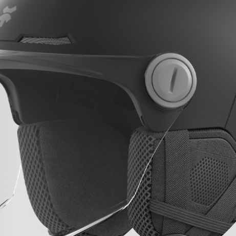 Detachable ear flaps and chin strap on the open face half helmet