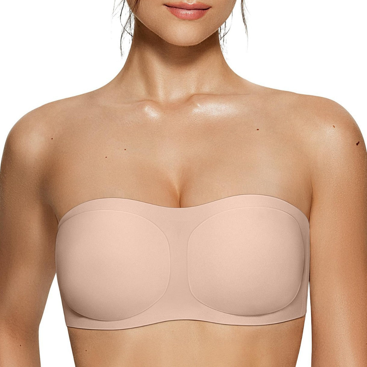 Side profile of the strapless push-up bra showing the seamless bonded edge