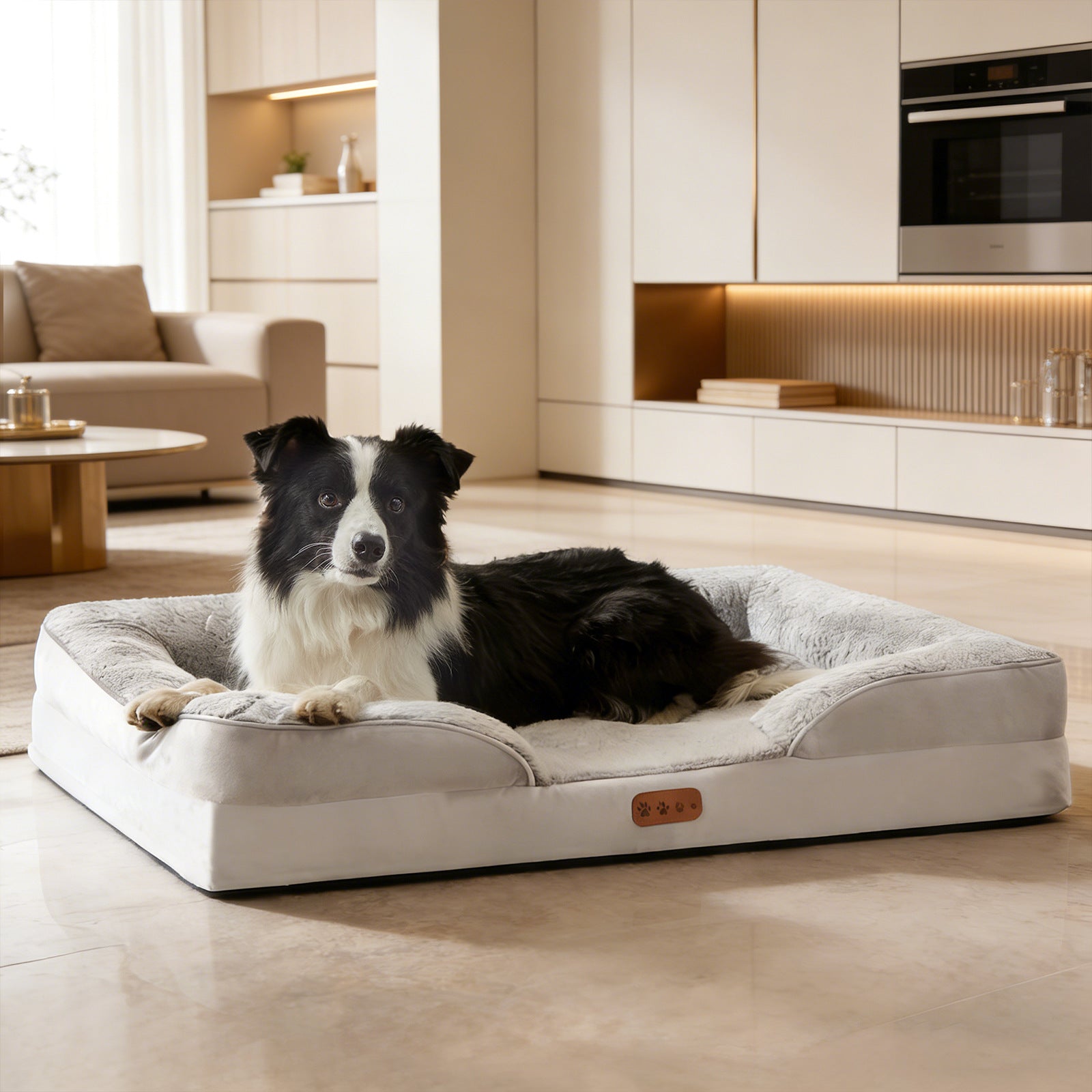 Removable Memory Foam Pet Bed | side profile detail