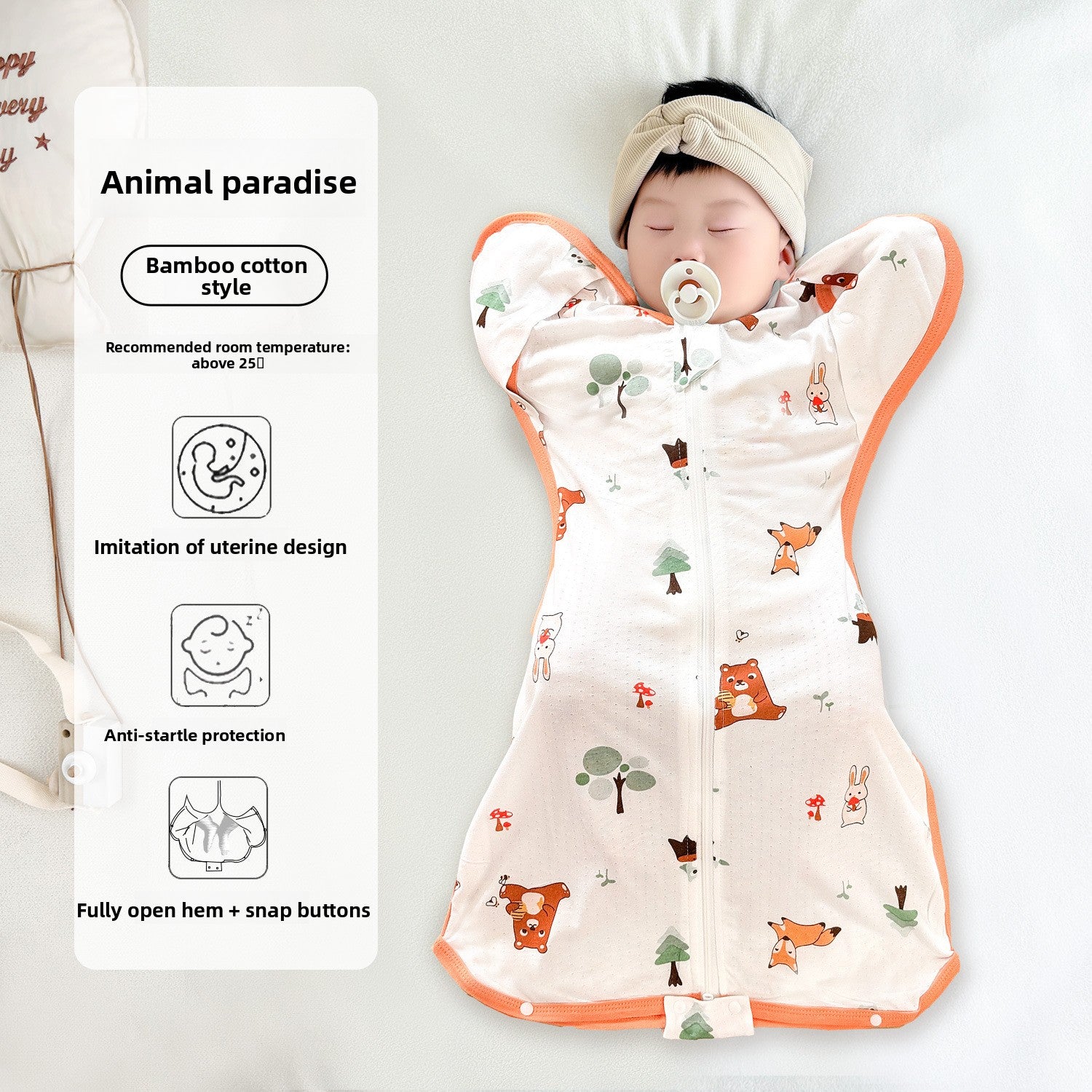 Baby Swaddle Sleeping Bag | packaging and includes overview